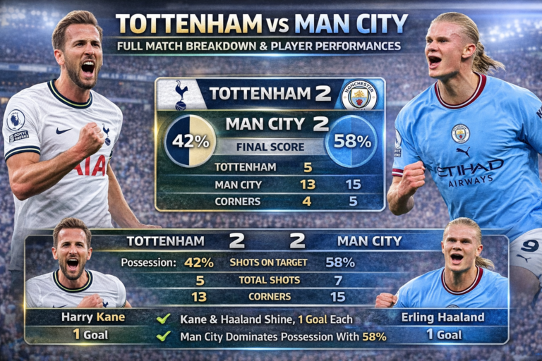 tottenham vs man city stats