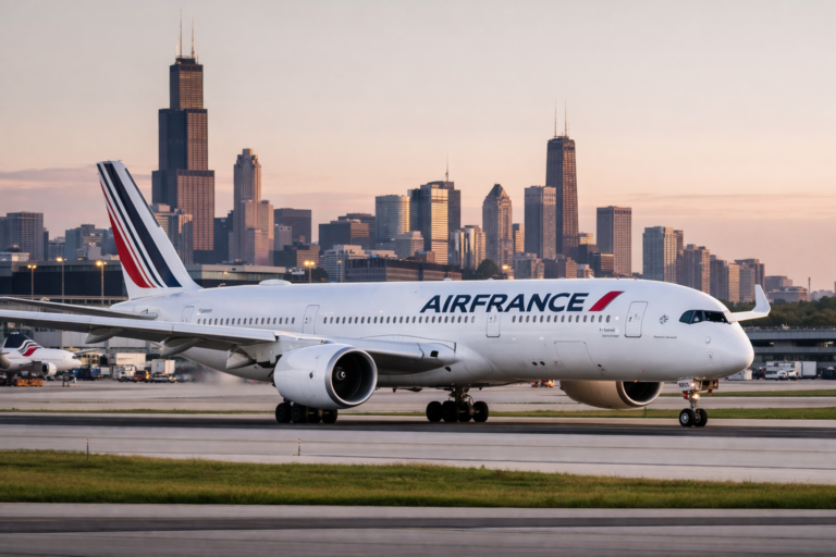 air france a350 chicago flight return