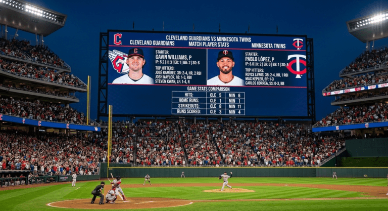 cleveland guardians vs minnesota twins match player stats