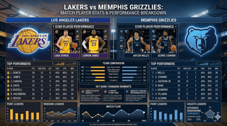 lakers vs memphis grizzlies match player stats