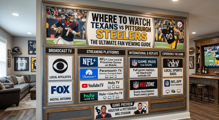 where to watch texans vs pittsburgh steelers
